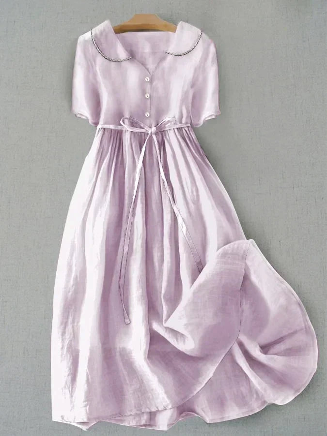 ROSAH | Elegancka Sukienka z Bawełny i Lnu